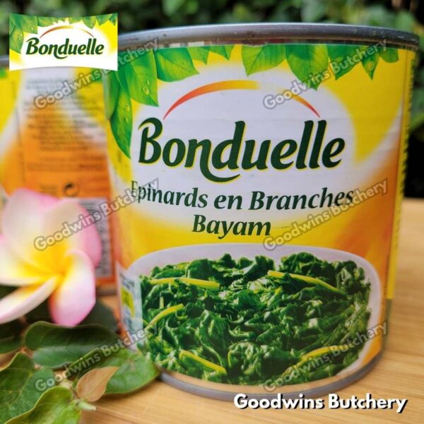 Bonduelle SPINACH LEAF France imported EPINARDS EN BRANCHES daun bayam 400gr