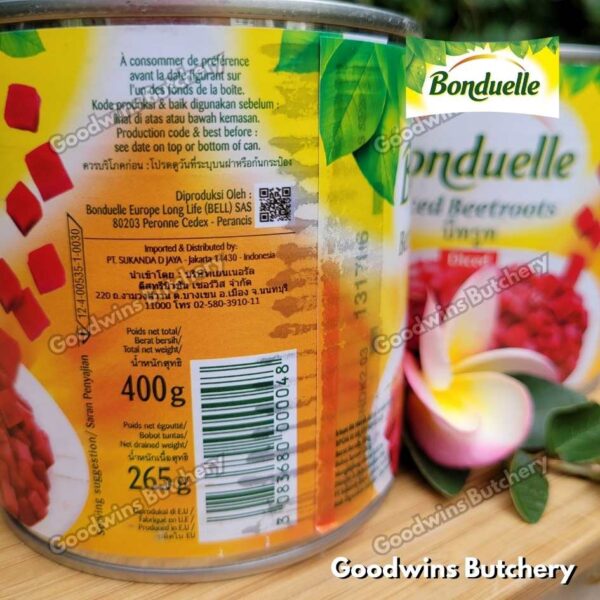 Bonduelle BEETROOT DICED France imported BETTERAVES ROUGES bit merah 400gr - Image 3