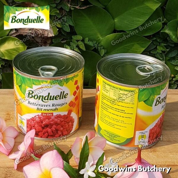 Bonduelle BEETROOT DICED France imported BETTERAVES ROUGES bit merah 400gr - Image 5