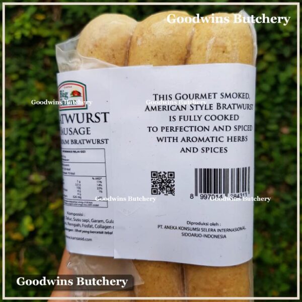 Chicken bratwurst sausage Big Farm frozen sosis ayam 3pcs 285g BigFarm - Image 4