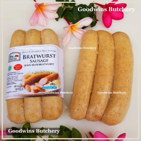 Chicken bratwurst sausage Big Farm frozen sosis ayam 3pcs 285g BigFarm - Image 2