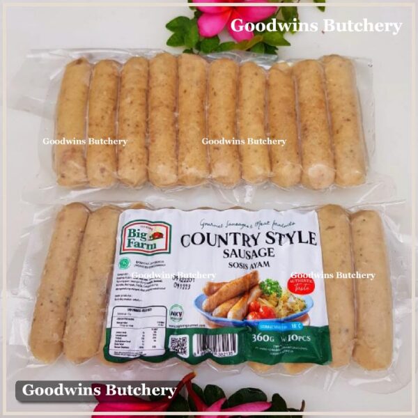 Chicken sausage country style Big Farm frozen sosis ayam 10pcs 360g BigFarm - Image 2