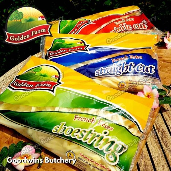 GoldenFarm frenchfries Shoestring Crinkle Straight cuts Golden Farm french fries frozen 1kg