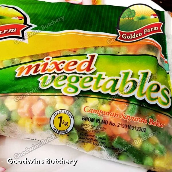 GoldenFarm frozen vegetable EDAMAME, GREEN PEAS, SWEET CORN KERNEL & MIX VEGETABLE Golden Farm sayuran beku