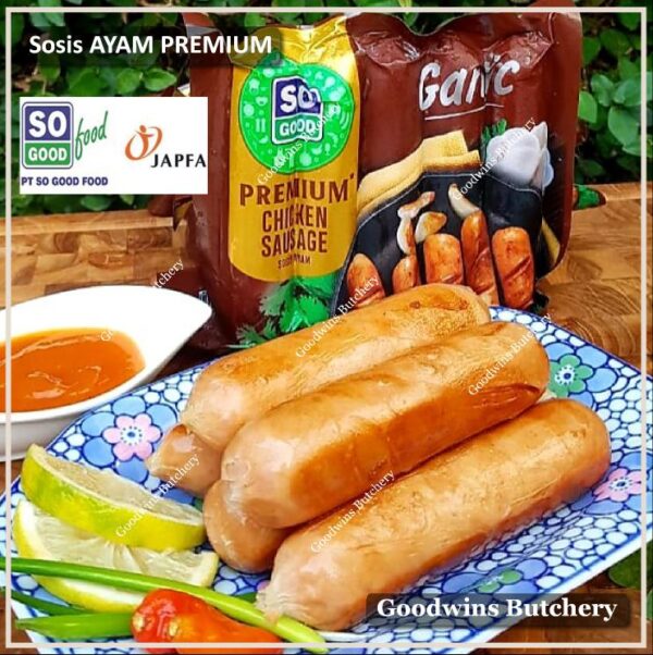 SoGood chicken sausage premium garlic frozen 6" 15cm 5pcs 300g sosis ayam So Good Food - Image 2