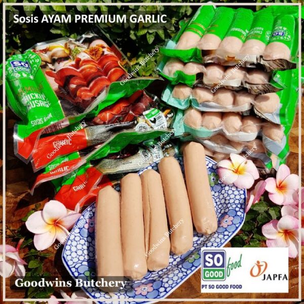 SoGood chicken sausage premium garlic frozen 6" 15cm 5pcs 300g sosis ayam So Good Food - Image 4