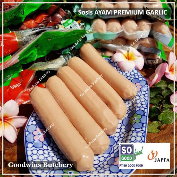 SoGood chicken sausage premium garlic frozen 6" 15cm 5pcs 300g sosis ayam So Good Food - Image 3
