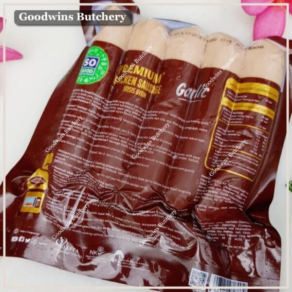 SoGood chicken sausage premium garlic frozen 6" 15cm 5pcs 300g sosis ayam So Good Food - Image 5