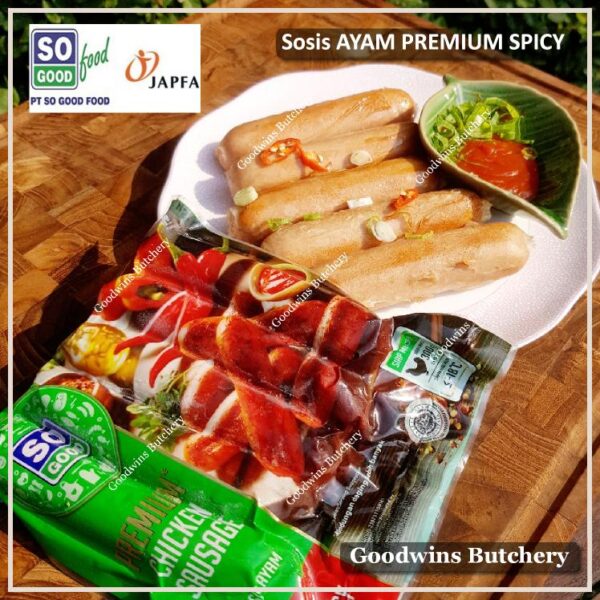 SoGood chicken sausage premium hot spicy frozen 6" 15cm 5pcs 300g sosis ayam So Good Food - Image 4
