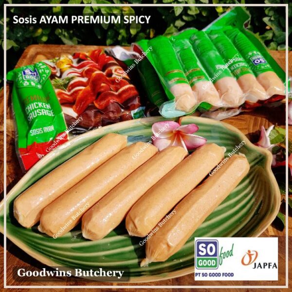 SoGood chicken sausage premium hot spicy frozen 6" 15cm 5pcs 300g sosis ayam So Good Food - Image 2