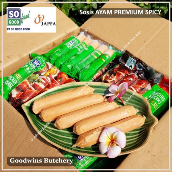 SoGood chicken sausage premium hot spicy frozen 6" 15cm 5pcs 300g sosis ayam So Good Food - Image 5