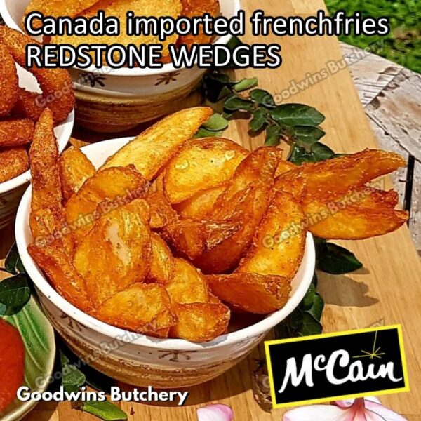 Frenchfries McCain Canada REDSTONE WEDGES SKIN ON SPICY SUPER CRISP kentang goreng frozen import french fries Mc Cain