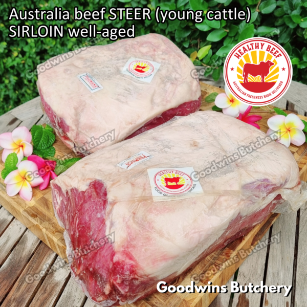 Beef SIRLOIN Australia STEER (young cattle) Healthy Beef aged-frozen WHOLE CUTS daging sapi has luar Striploin New York strip