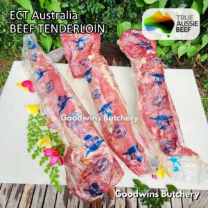 Beef TENDERLOIN Australia New Zealand NZ Brazil whole cut utuh +/- 2kg | daging sapi import has dalam eye fillet mignon frozen beku