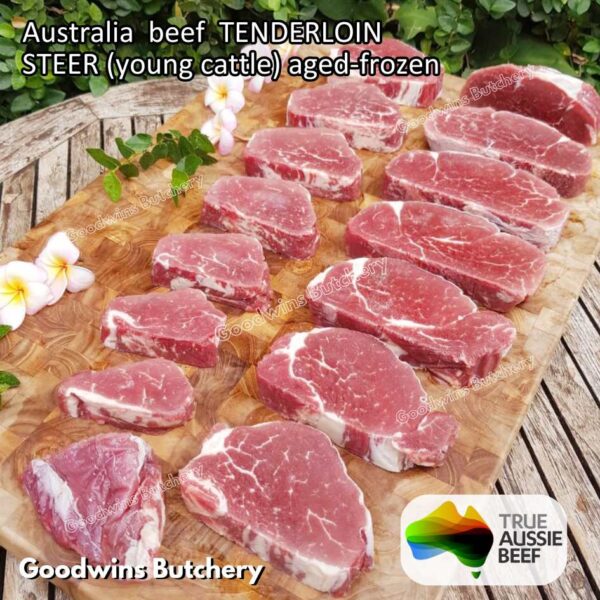 Beef TENDERLOIN Australia STEER (young cattle) AGED-FROZEN WHOLE CUTS +/- 2.3 kg/pc eye fillet mignon Kilcoy AMH John-Dee daging sapi import has dalam - Image 26