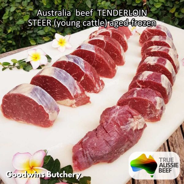 Beef TENDERLOIN Australia STEER (young cattle) AGED-FROZEN WHOLE CUTS +/- 2.3 kg/pc eye fillet mignon Kilcoy AMH John-Dee daging sapi import has dalam - Image 25