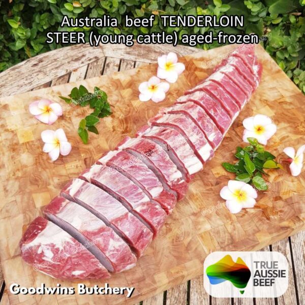 Beef TENDERLOIN Australia STEER (young cattle) AGED-FROZEN WHOLE CUTS +/- 2.3 kg/pc eye fillet mignon Kilcoy AMH John-Dee daging sapi import has dalam - Image 20
