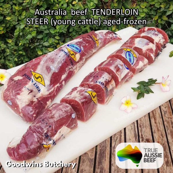 Beef TENDERLOIN Australia STEER (young cattle) AGED-FROZEN WHOLE CUTS +/- 2.3 kg/pc eye fillet mignon Kilcoy AMH John-Dee daging sapi import has dalam - Image 16