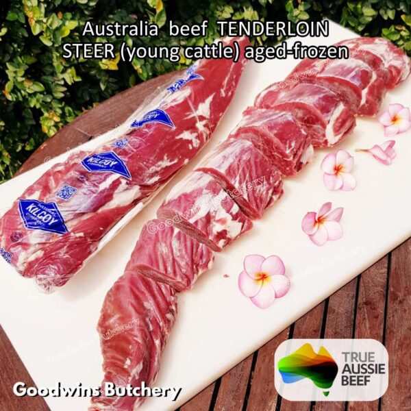 Beef TENDERLOIN Australia STEER (young cattle) AGED-FROZEN WHOLE CUTS +/- 2.3 kg/pc eye fillet mignon Kilcoy AMH John-Dee daging sapi import has dalam - Image 14