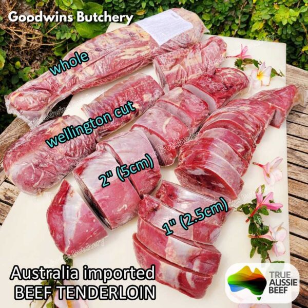 Beef TENDERLOIN small roast wellington cuts eye fillet mignon imported Australia NZ Brazil daging sapi import has dalam frozen 1kg - Image 21