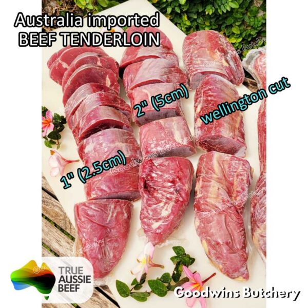 Beef TENDERLOIN small roast wellington cuts eye fillet mignon imported Australia NZ Brazil daging sapi import has dalam frozen 1kg - Image 19
