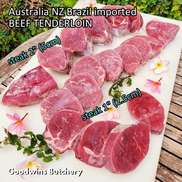 Beef TENDERLOIN small roast wellington cuts eye fillet mignon imported Australia NZ Brazil daging sapi import has dalam frozen 1kg - Image 18