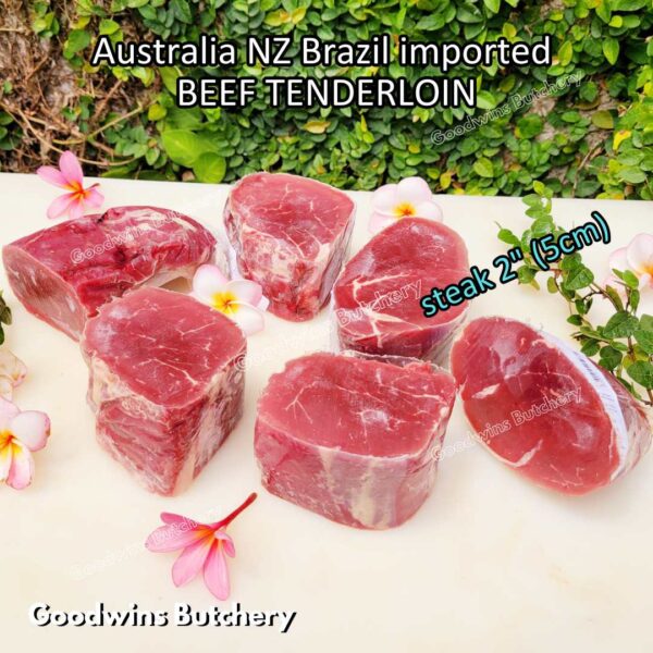 Beef TENDERLOIN small roast wellington cuts eye fillet mignon imported Australia NZ Brazil daging sapi import has dalam frozen 1kg - Image 17