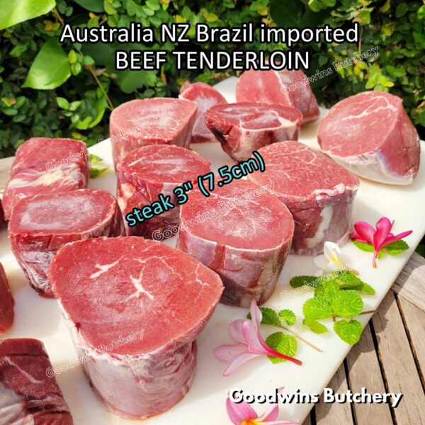 Beef TENDERLOIN small roast wellington cuts eye fillet mignon imported Australia NZ Brazil daging sapi import has dalam frozen 1kg - Image 15