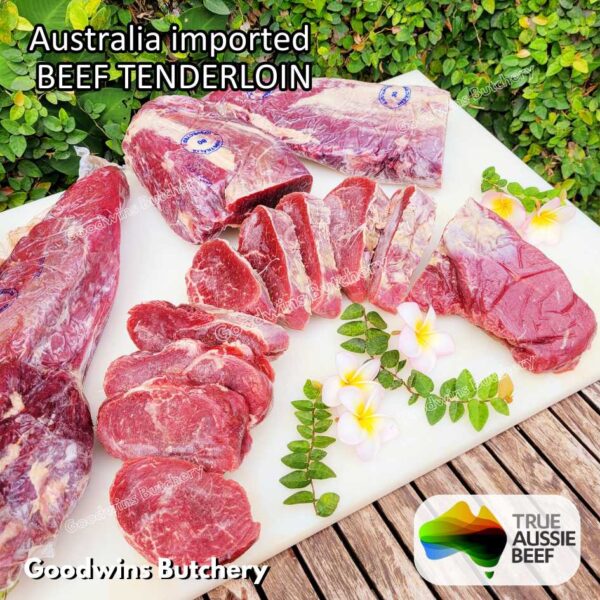 Beef TENDERLOIN small roast wellington cuts eye fillet mignon imported Australia NZ Brazil daging sapi import has dalam frozen 1kg - Image 11