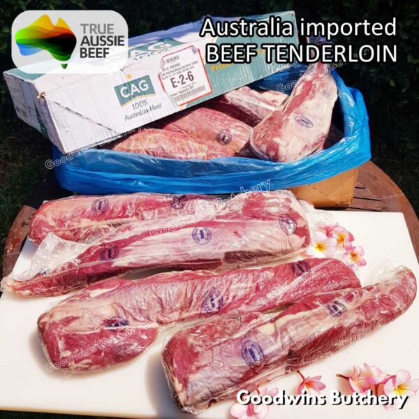 Beef TENDERLOIN small roast wellington cuts eye fillet mignon imported Australia NZ Brazil daging sapi import has dalam frozen 1kg - Image 5