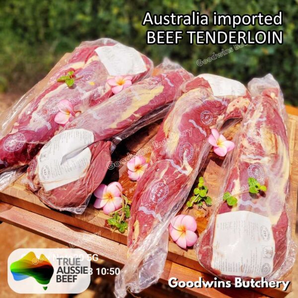 Beef TENDERLOIN small roast wellington cuts eye fillet mignon imported Australia NZ Brazil daging sapi import has dalam frozen 1kg - Image 3