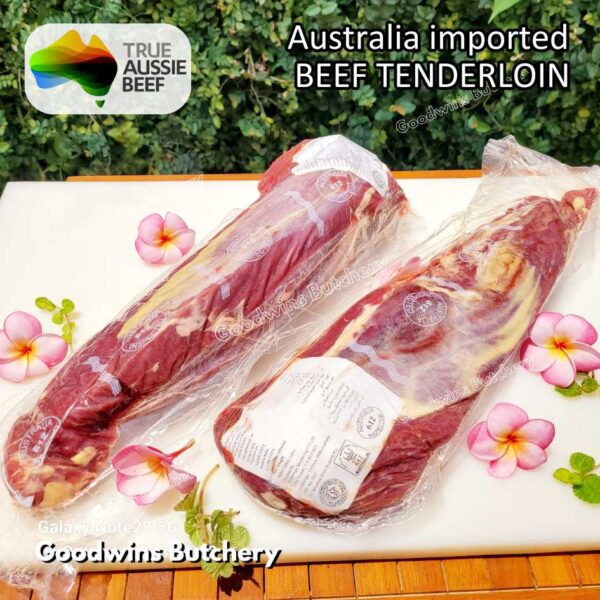 Beef TENDERLOIN small roast wellington cuts eye fillet mignon imported Australia NZ Brazil daging sapi import has dalam frozen 1kg - Image 41