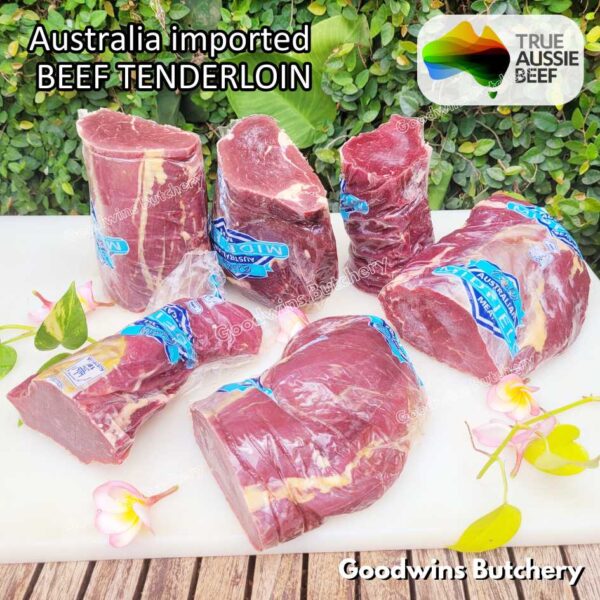 Beef TENDERLOIN small roast wellington cuts eye fillet mignon imported Australia NZ Brazil daging sapi import has dalam frozen 1kg - Image 39