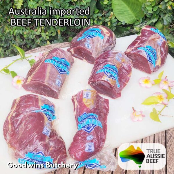 Beef TENDERLOIN small roast wellington cuts eye fillet mignon imported Australia NZ Brazil daging sapi import has dalam frozen 1kg - Image 38
