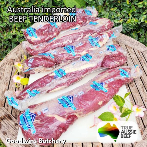 Beef TENDERLOIN small roast wellington cuts eye fillet mignon imported Australia NZ Brazil daging sapi import has dalam frozen 1kg - Image 37