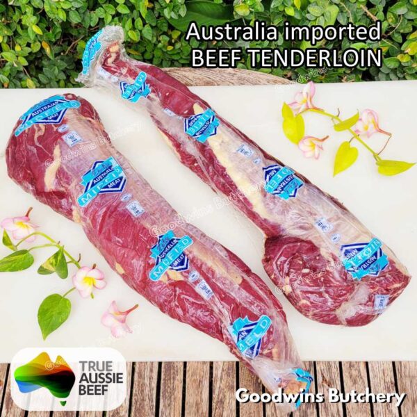 Beef TENDERLOIN small roast wellington cuts eye fillet mignon imported Australia NZ Brazil daging sapi import has dalam frozen 1kg - Image 2