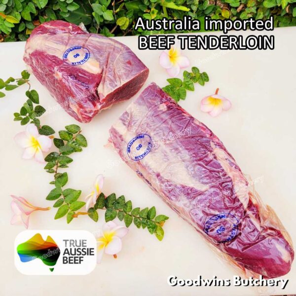 Beef TENDERLOIN small roast wellington cuts eye fillet mignon imported Australia NZ Brazil daging sapi import has dalam frozen 1kg - Image 35