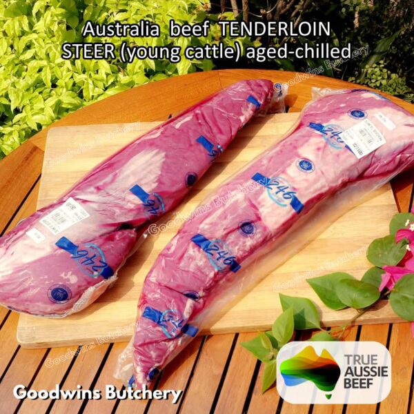 Beef TENDERLOIN Australia STEER (young cattle) AGED-CHILLED whole cuts 2.2 kg/pc eye fillet mignon Australia Harvey Midfield Teys NZ Taylor-Preston daging sapi import has dalam - Image 10
