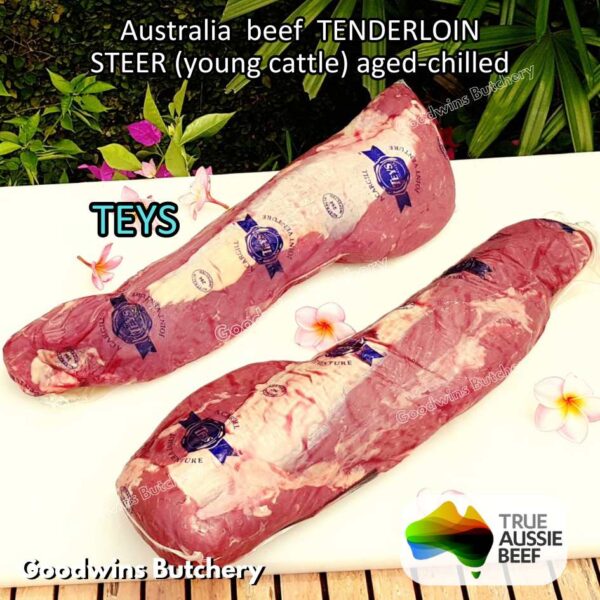 Beef TENDERLOIN Australia STEER (young cattle) AGED-CHILLED whole cuts 2.2 kg/pc eye fillet mignon Australia Harvey Midfield Teys NZ Taylor-Preston daging sapi import has dalam - Image 16