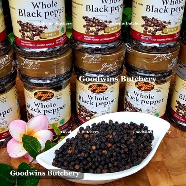 Jay's spices BLACK PEPPERCORN merica lada hitam utuh blackpepper whole Jays 60g - Image 2