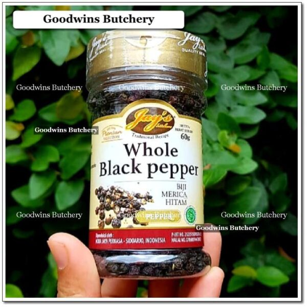 Jay's spices BLACK PEPPERCORN merica lada hitam utuh blackpepper whole Jays 60g