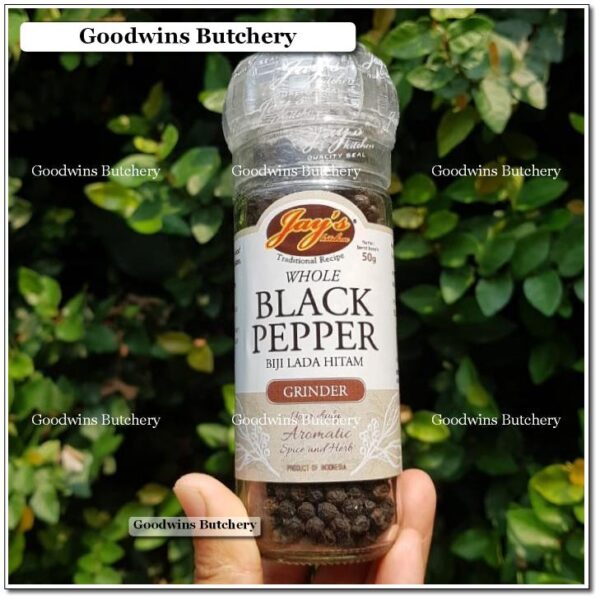 Jay's spices BLACKPEPPER WHOLE GRINDER merica lada hitam utuh black pepper Jays 50g
