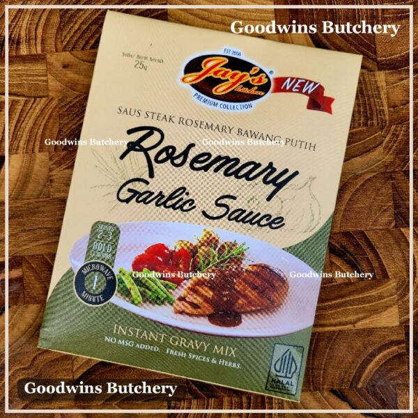 Jay's gravy sauce ROSEMARY GARLIC saus steak Jays Kitchen 25g
