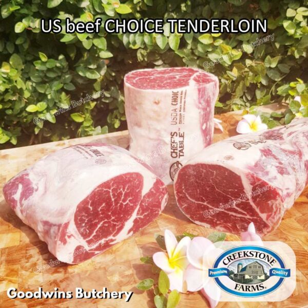 Beef TENDERLOIN CHOICE USDA eye fillet mignon Swift IBP BlueRibbon CreekStone daging sapi import has dalam WHOLE 3.5kg CUT AS STEAKS (PREORDER 2-3 days notice) - Image 8