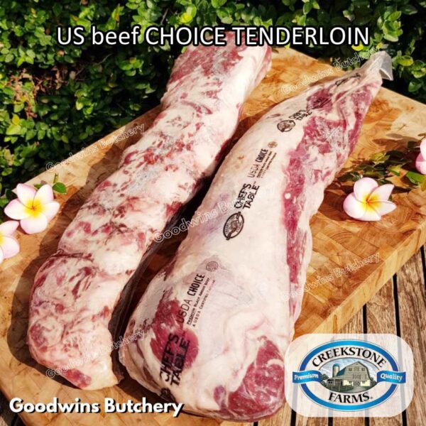 Beef TENDERLOIN CHOICE USDA eye fillet mignon Swift IBP BlueRibbon CreekStone daging sapi import has dalam WHOLE 3.5kg CUT AS STEAKS (PREORDER 2-3 days notice) - Image 7