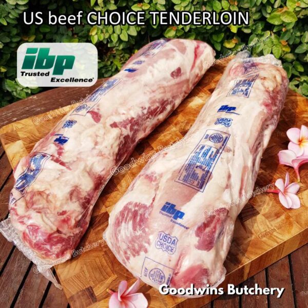 Beef TENDERLOIN CHOICE USDA eye fillet mignon Swift IBP BlueRibbon CreekStone daging sapi import has dalam WHOLE 3.5kg CUT AS STEAKS (PREORDER 2-3 days notice) - Image 2