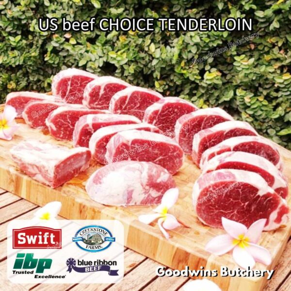 Beef TENDERLOIN CHOICE USDA eye fillet mignon Swift IBP BlueRibbon CreekStone daging sapi import has dalam WHOLE 3.5kg CUT AS STEAKS (PREORDER 2-3 days notice) - Image 21