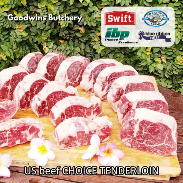 Beef TENDERLOIN CHOICE USDA eye fillet mignon Swift IBP BlueRibbon CreekStone daging sapi import has dalam WHOLE 3.5kg CUT AS STEAKS (PREORDER 2-3 days notice) - Image 20