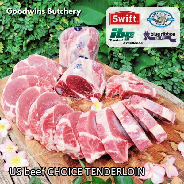 Beef TENDERLOIN CHOICE USDA eye fillet mignon Swift IBP BlueRibbon CreekStone daging sapi import has dalam WHOLE 3.5kg CUT AS STEAKS (PREORDER 2-3 days notice) - Image 19
