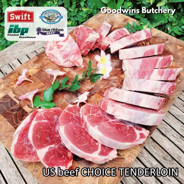 Beef TENDERLOIN CHOICE USDA eye fillet mignon Swift IBP BlueRibbon CreekStone daging sapi import has dalam WHOLE 3.5kg CUT AS STEAKS (PREORDER 2-3 days notice) - Image 17